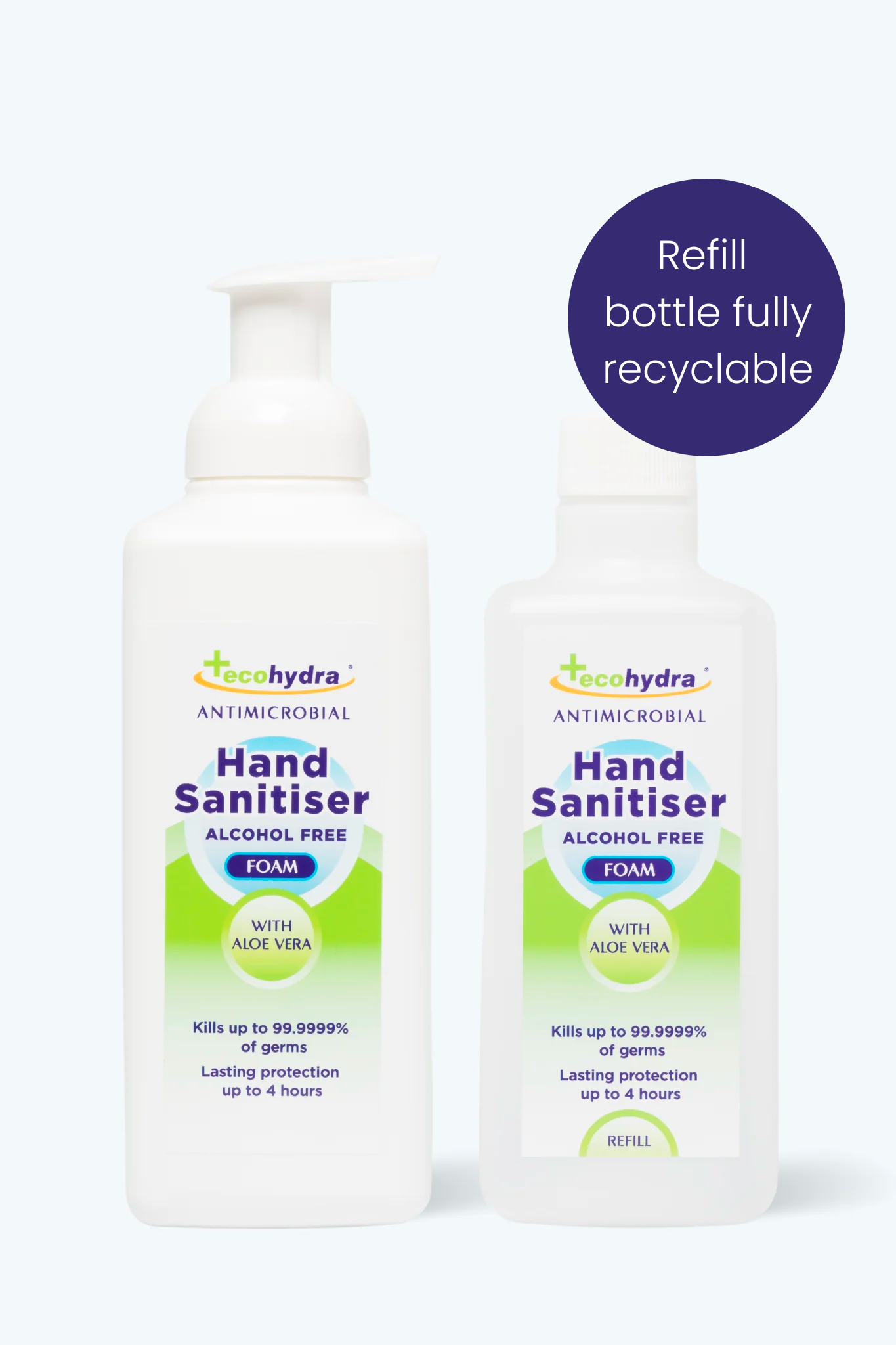 Alcohol Free Foam Hand Sanitiser 500ml plus refill bottle